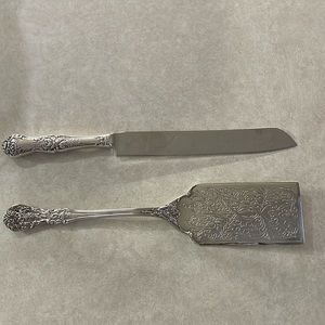 1996 International Silver Silverplated Lasagne Server and Vtg Bridalake Knife